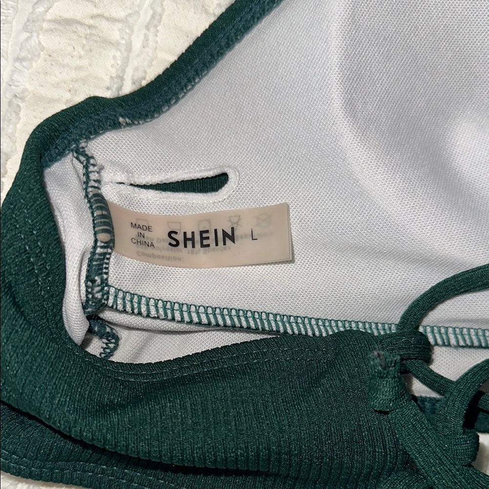 SHEIN Dark Green Swim Top - Picture 3 of 3